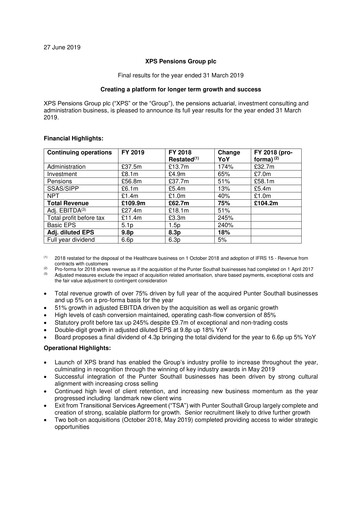 Vorschaubild XPS Pensions Group Finanzbericht 2019