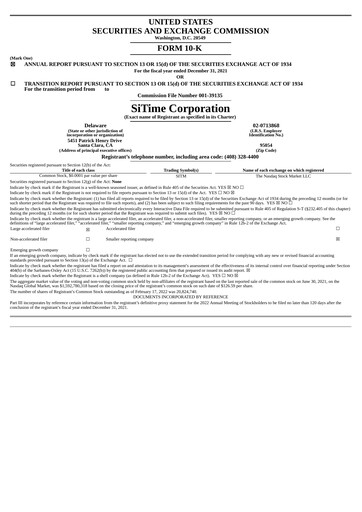 Thumbnail SiTime Annual Report 2021