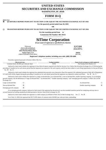 Thumbnail SiTime Quarterly Report 2020-q2