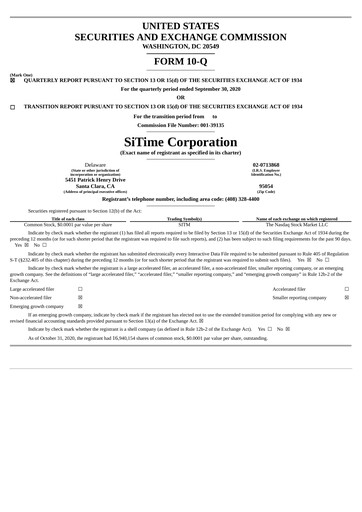 Thumbnail SiTime Quarterly Report 2020-q3