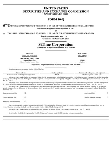 Thumbnail SiTime Quarterly Report 2022-q3