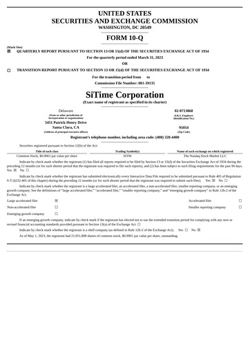 Thumbnail SiTime Quarterly Report 2023-q1
