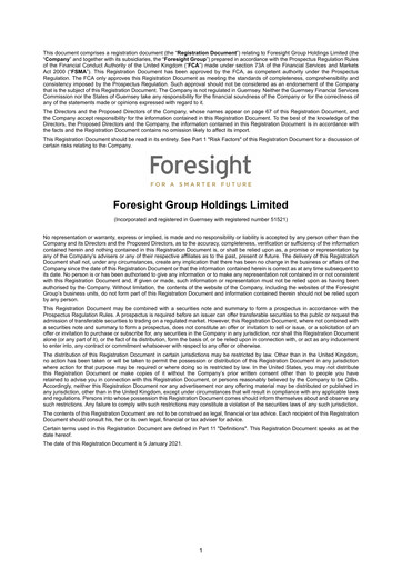 Thumbnail Foresight Group Universal Registration Document 2021