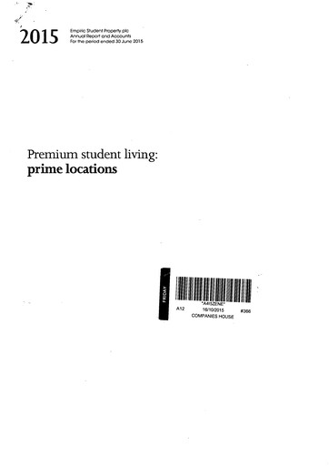 Vorschaubild Empiric Student Property Plc Jahresbericht 2015