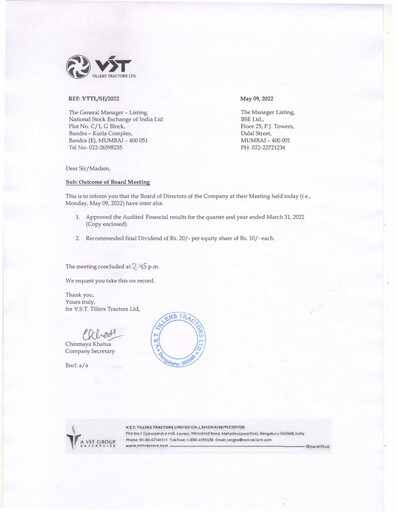 Miniature Vst Tillers Tractors
 Bilan financier 2021-2022