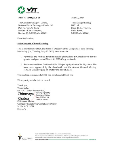 Thumbnail Vst Tillers Tractors
 Financial Statement 2024-2025