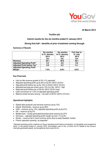 Thumbnail YouGov plc Half-year Report 2013