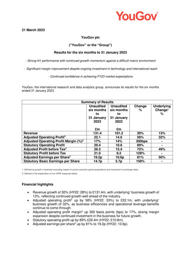 Thumbnail YouGov plc Half-year Report 2023