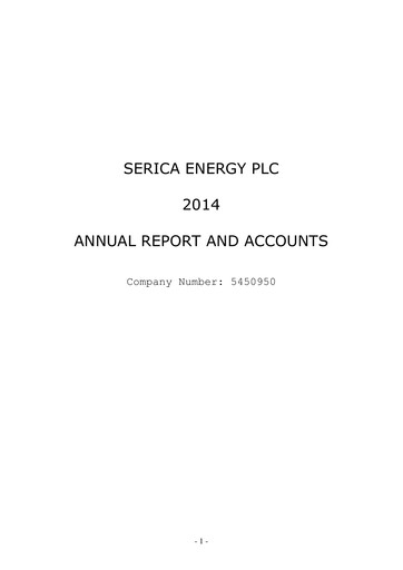 Thumbnail Serica Energy Annual Report 2014
