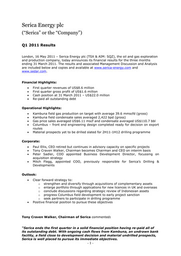 Thumbnail Serica Energy Quarterly Report 2011-q1