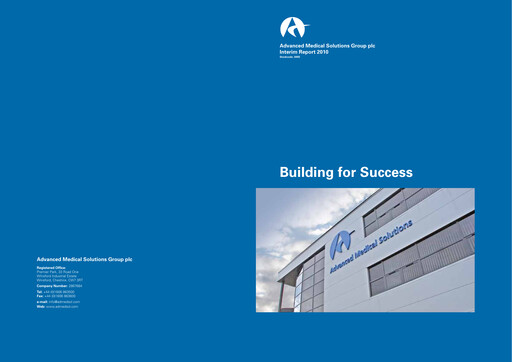 Thumbnail Advanced Medical Solutions Group Half-year Report 2010-h1