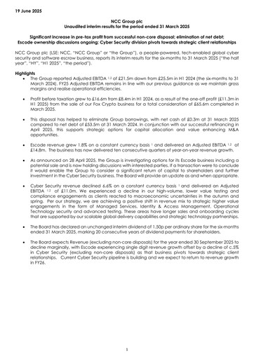 Thumbnail NCC Group plc Half-year Report 2025-h1