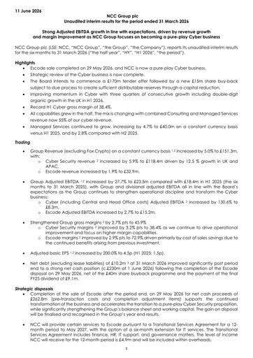 Vorschaubild NCC Group plc Halbjahresbericht 2026-h1