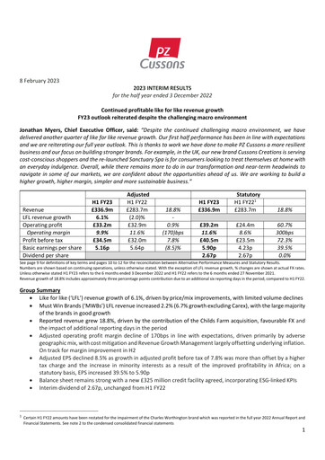 Vorschaubild PZ Cussons plc Halbjahresbericht 2022-2023-h1