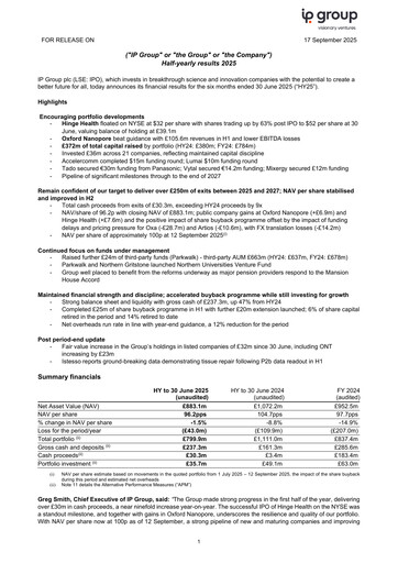 Thumbnail IP Group Half-year Report 2025-h1