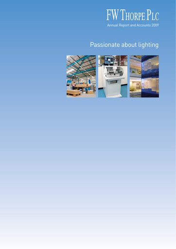 Thumbnail FW Thorpe Plc Annual Report 2009