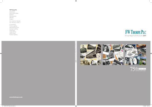 Thumbnail FW Thorpe Plc Annual Report 2011