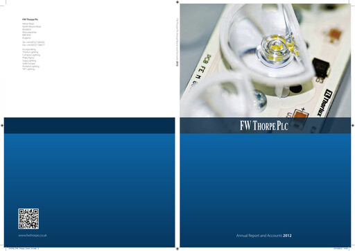 Thumbnail FW Thorpe Plc Annual Report 2012
