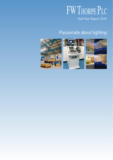 Thumbnail FW Thorpe Plc Half-year Report 2010-h1
