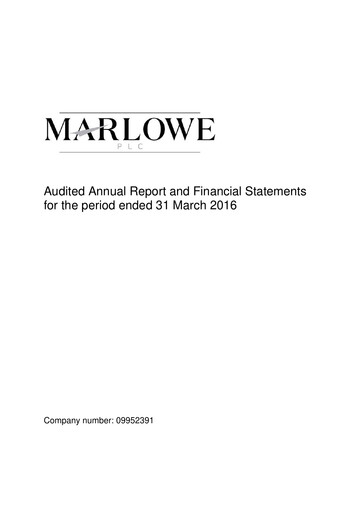 Thumbnail Marlowe plc Financial Statement 2016