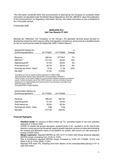 Thumbnail Marlowe plc Half-year Report 2021-h1