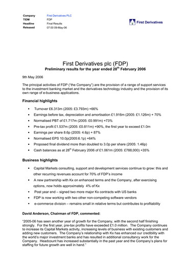 Thumbnail FD Technologies Annual Report 2006