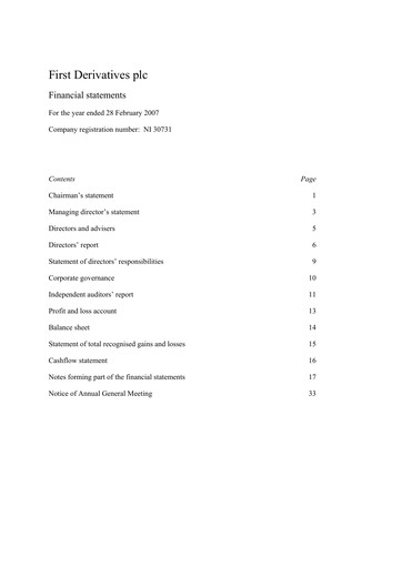 Thumbnail FD Technologies Annual Report 2007