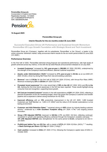 Miniature PensionBee Group Rapport semestriel 2025-h1