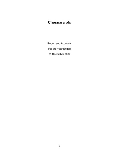 Thumbnail Chesnara plc Annual Report 2004
