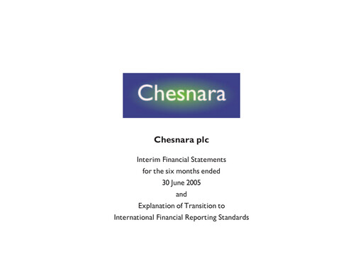 Thumbnail Chesnara plc Financial Statement 2005-h1