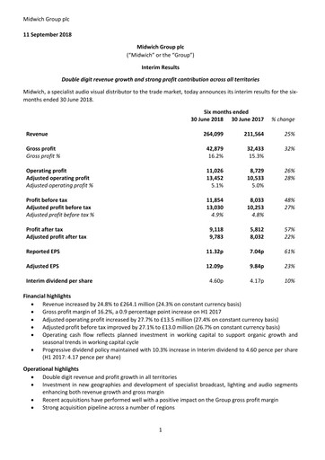 Thumbnail Midwich Group Half-year Report 2018-h1