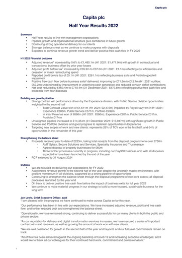 Thumbnail Capita plc Half-year Report 2022-h1