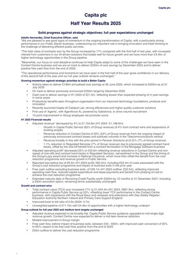 Thumbnail Capita plc Half-year Report 2025-h1