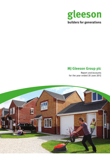 Thumbnail MJ Gleeson plc Annual Report 2012