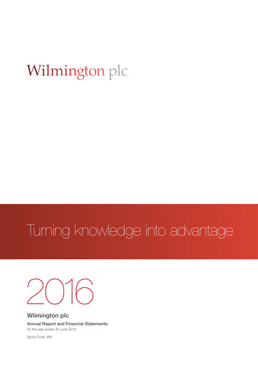 Thumbnail Wilmington plc Annual Report 2016