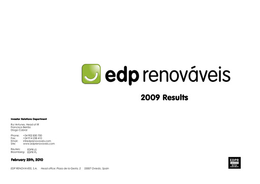 Thumbnail EDP Renováveis Financial Report 2009