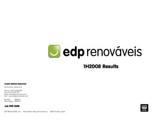 Thumbnail EDP Renováveis Half-year Report 2008-h1
