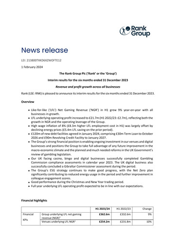 Thumbnail The Rank Group Half-year Report 2023-h1