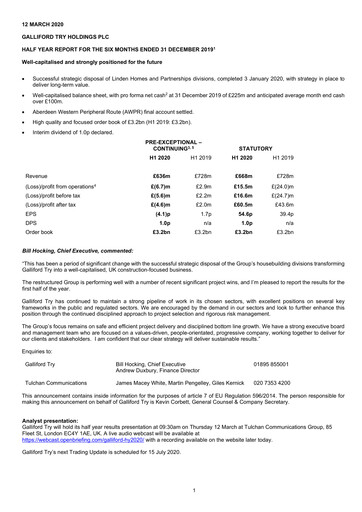 Thumbnail Galliford Try Half-year Report 2020-h1