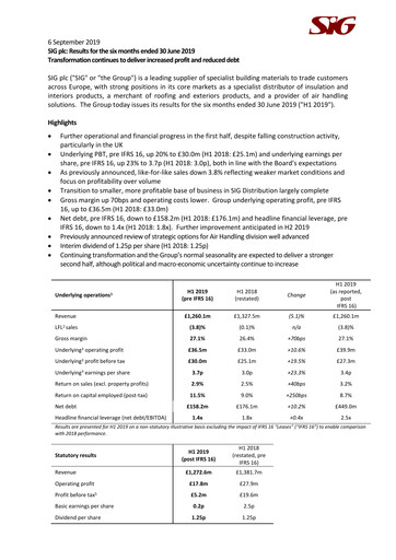 Thumbnail SIG plc Half-year Report 2019-h1