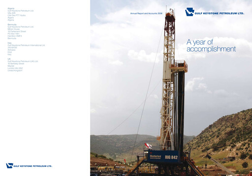 Miniature Gulf Keystone Petroleum Rapport annuel 2008