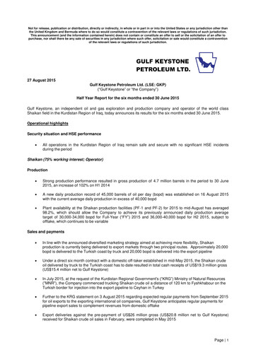 Thumbnail Gulf Keystone Petroleum Half-year Report 2015-h1