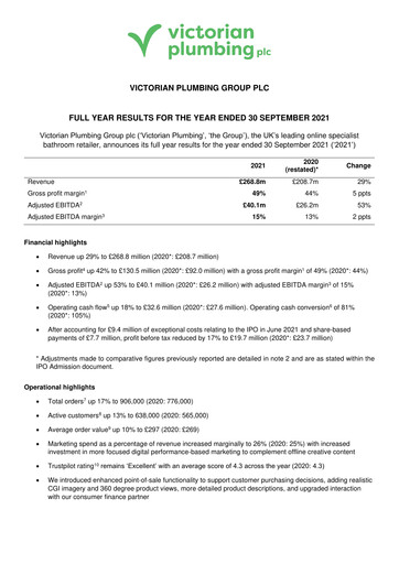 Thumbnail Victorian Plumbing Group Financial Report 2021