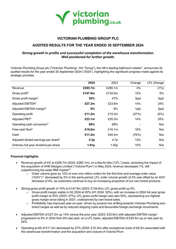 Thumbnail Victorian Plumbing Group Financial Report 2024