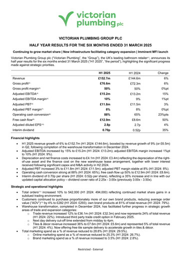 Thumbnail Victorian Plumbing Group Half-year Report 2025-h1