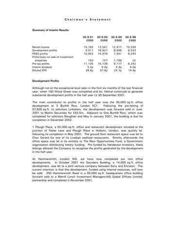 Thumbnail Helical Half-year Report 2001