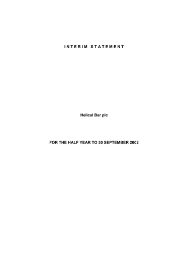 Thumbnail Helical Half-year Report 2002