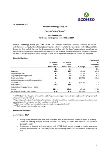 Vorschaubild accesso Technology Group Halbjahresbericht 2017-h1