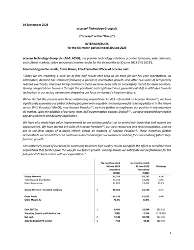 Vorschaubild accesso Technology Group Halbjahresbericht 2023-h1
