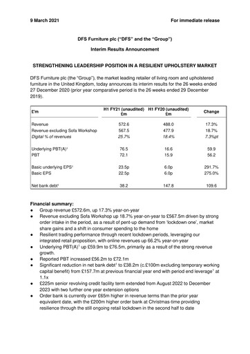 Thumbnail DFS Furniture Half-year Report 2021-h1